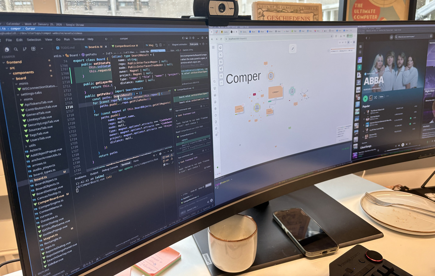 Desk setup at Guestia office