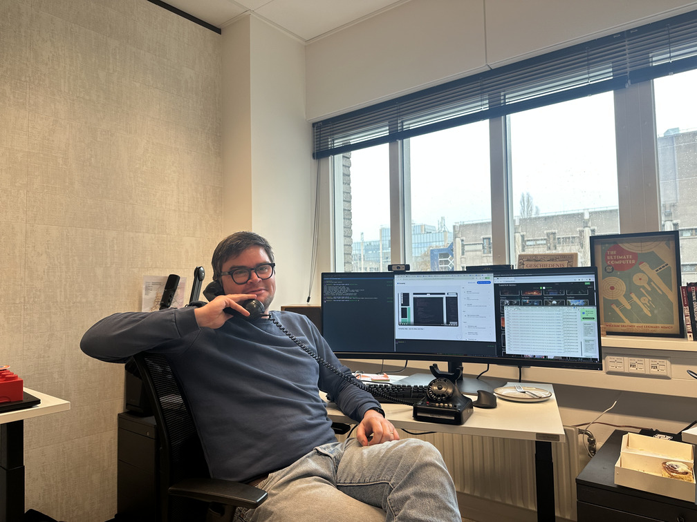 Engineer on call at desk